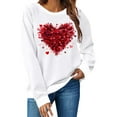 thumbnail image 6 of cocolona Womens Valentines Sweatshirts Casual Loose Crew Neck Long Sleeve Shirts Fashion Heart Print Pullover Tops Graphic Sweatshirts, 6 of 7