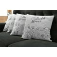 thumbnail image 2 of Ambesonne Romantic Throw Pillow Cover 4 Pack, Bride Party Flowers, 18", Black and White, 2 of 6