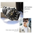 thumbnail image 3 of OLEVS Mens Watches,Black Leather Watch for Men,Gold Plated Case Analog Quartz Fashion Business Dress Watch Luminous Waterproof Casual Male Wrist Watches Reloj para Hombre, 3 of 9