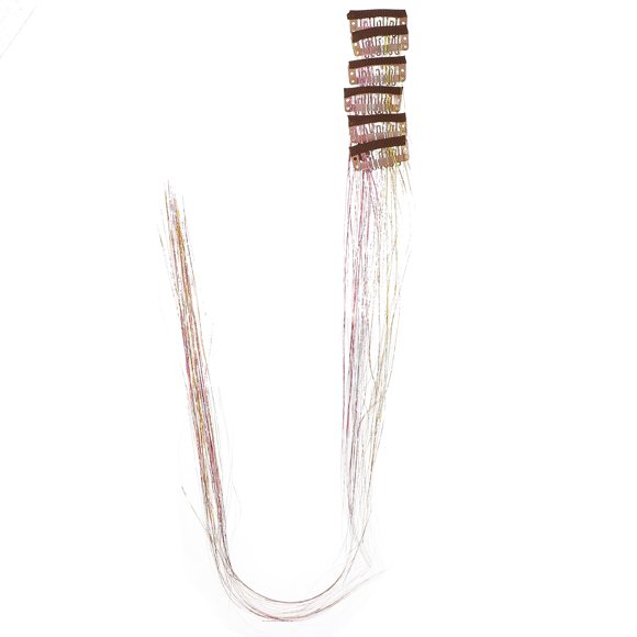 WEUVEB Hair Tinsel Extensions 6Pcs Silver Easy Hairstyle Change for Women Special Occasions