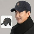 thumbnail image 6 of Men Adjustable Autumn Winter Hat Outdoor Thick Warm Earmuffs Baseball Cap, 6 of 7