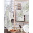 thumbnail image 2 of Sage Green White Kitchen Dish Towels for Drying Dishes Set of 2, Abstract Grey Chrysanthemum Flower Waffle Weave Microfiber Hand Tea Bathroom Towels Quick Dry & Absorbent Towel 15.7x23.6, 2 of 7
