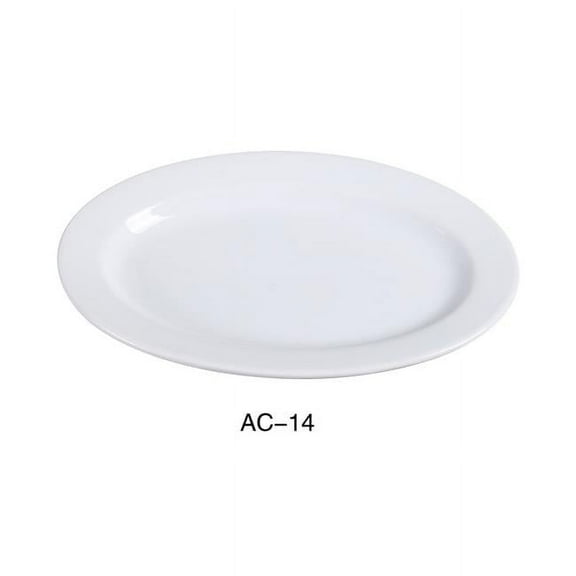 Yanco AC-14 ABCO Oval Platter - Porcelain, Super White - 13 x 8.5 in. - Pack of 12