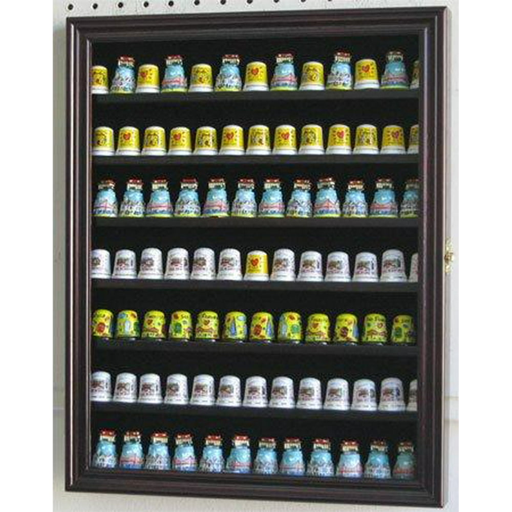 91 Thimble Display Case Shadow Box Wall with glass door, TC91