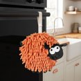 thumbnail image 2 of REGALWOVEN Chenille Hand Towels with Hanging Loop, 1 Pack Funny Bathroom Hand Towel in Sheep Shape, Absorbent Fast Drying Towels Orange 7" x 7", 2 of 6