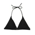 thumbnail image 3 of Women Halter Bikini Top Sexy Triangle Padded Push Up V-Neck Solid Spaghetti Strap Swim Tops, 3 of 7