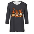 thumbnail image 4 of VKOYWKM Halloween Shirts for Women 3/4 Length Sleeve Halloween Top Cute Gnomes Graphic T Shirts Fall Crew Neck Spooky Tunic Tops, 4 of 4