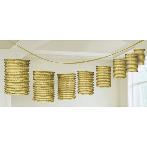 12' Gold Paper Lantern Garland