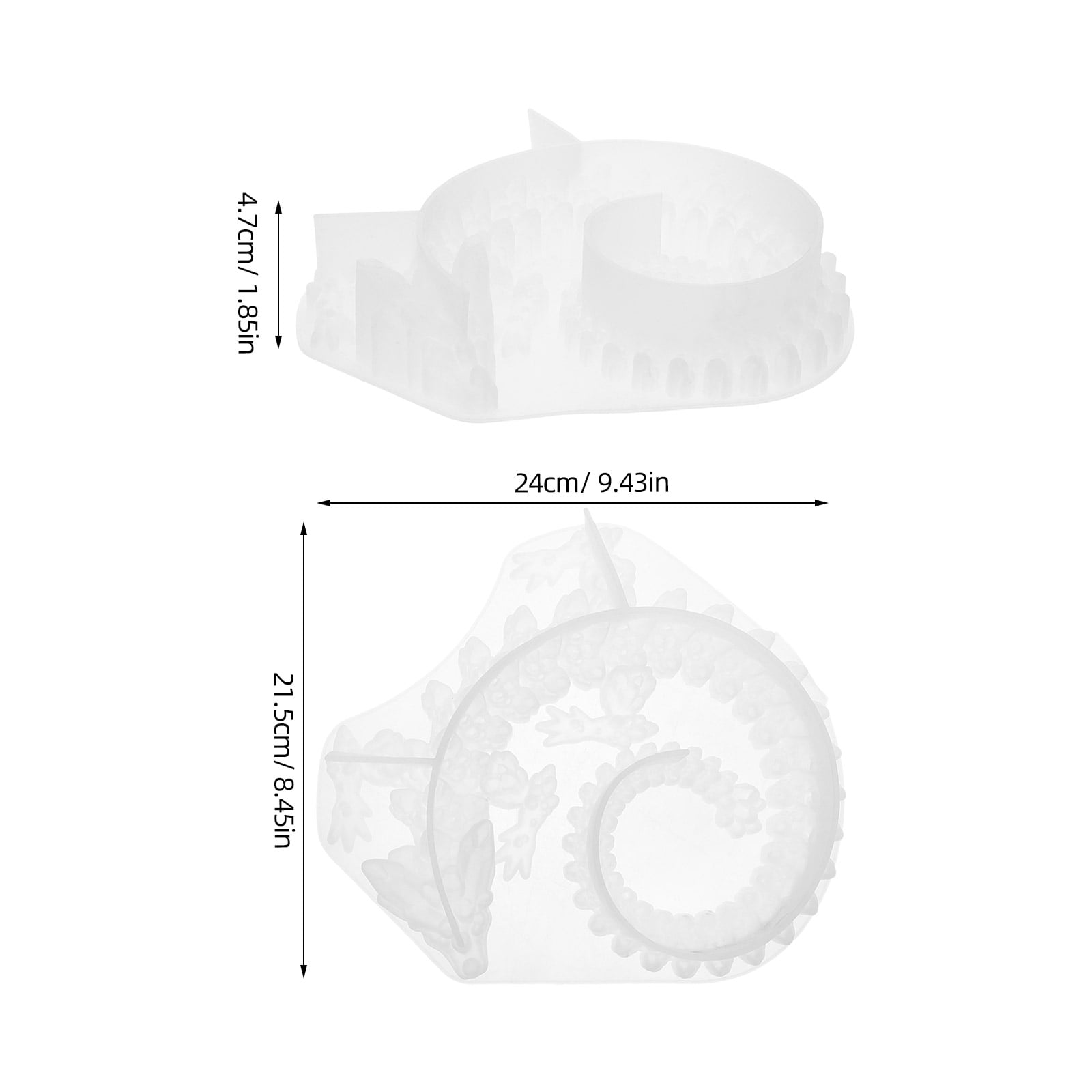 OFFIGAM White Silicone Dragon Mold for Resin Crafting, 3D Design, Ideal for Home Decor and Projects, 3.5x3.5 Inch Tool