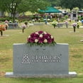 thumbnail image 3 of Sympathy Silks Artificial Cemetery Flowers 30" Purple Open Roses/Peach Cream Mum Saddle for Headstone, 3 of 7