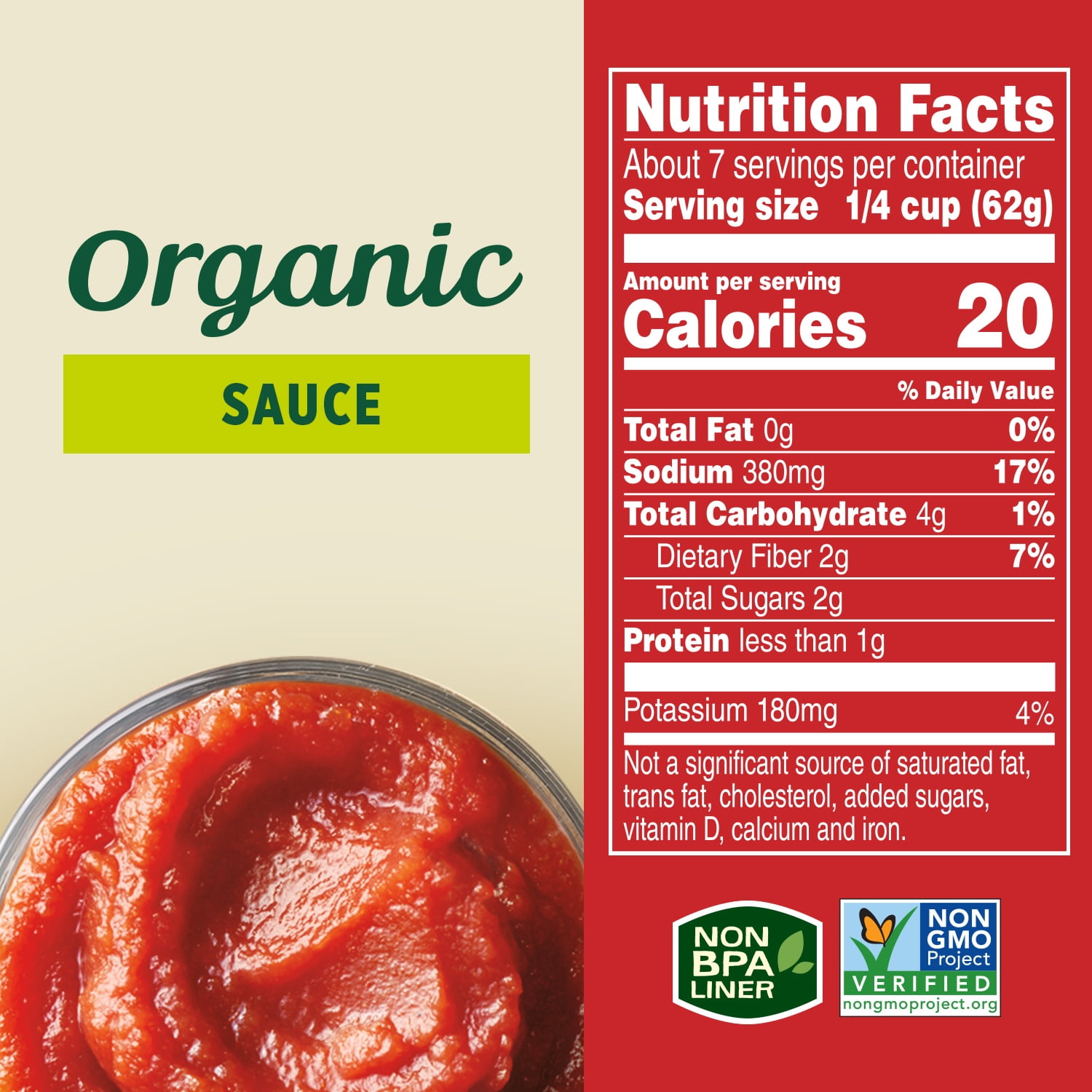 Hunt's Organic Tomato Sauce, 15 oz Can