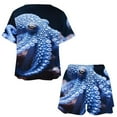 thumbnail image 3 of Octopus in The Mysterious Ocean 2 Pack Women’s Pajama Set Print Sleepwear And Shorts Y2k Loungewear Sets S-5XL, 3 of 7