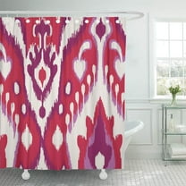Libin Pattern Chic Colorful Red and Purple Ikat Tribal Bold Shower Curtain 60x72 inch
