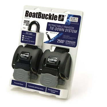 BoatBuckle G2 Retractable Transom Tie-Downs Up to 43 In., 2 Pack
