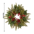 thumbnail image 3 of Pre-Lit Norfolk Pine Christmas Wreath 16 Inch Artificial Christmas Wreaths for Front Door Christmas Wreath with Red Berry Decor for Window Door Outdoor Indoor Holiday Decor, 3 of 5