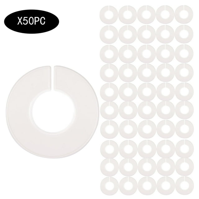 Anneau de Séparation Rond en Plastique pour Vêtements, Séparateur de Taille de Vêtements, Anneau de Séparation pour Placard, Séparateur de Taille de Vêtements, Blanc, Rond, Lot de 50