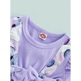thumbnail image 5 of Bagilaanoe Newborn Baby Girl Romper Dress 3M 6M 9M 12M 18M Ribbed Short Sleeve Bodysuit Floral Playsuit Summer Clothes, 5 of 8