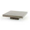thumbnail image 3 of Benjara Square Concrete Coffee Table with Pedestal Base- Gray, 3 of 7