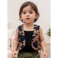 thumbnail image 6 of BemeyourBBs Toddler Baby Boy Girl Cow Print Vest Jacket Vintage Western Cowboy Outfit Cowgirl Vest PU Leather Cowprint Vest Open Front Jacket Sleeveless Waistcoat, 6 of 10