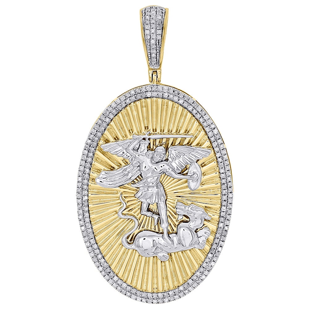 St. Michael Slaying Dragon Oval Pendant 