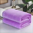 thumbnail image 6 of Dtchengua Luxury Flannel Throw Blanket - Ultra Plush, Solid Color Design for Bedroom, Living Room and Cozy Gift(King Size，Purple), 6 of 6