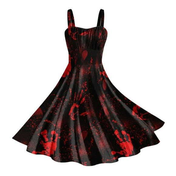TJAZFJPA T Shirt Dress Women Dress with Print Sleeveless Suspender Waist and Personality Swing Skirt C One Shoulder Dresses for Women Hoodie Dress