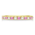 thumbnail image 3 of Diamond and Pink Sapphire Eternity Ring Stackable 14k Yellow Gold (0.63ct), 3 of 5