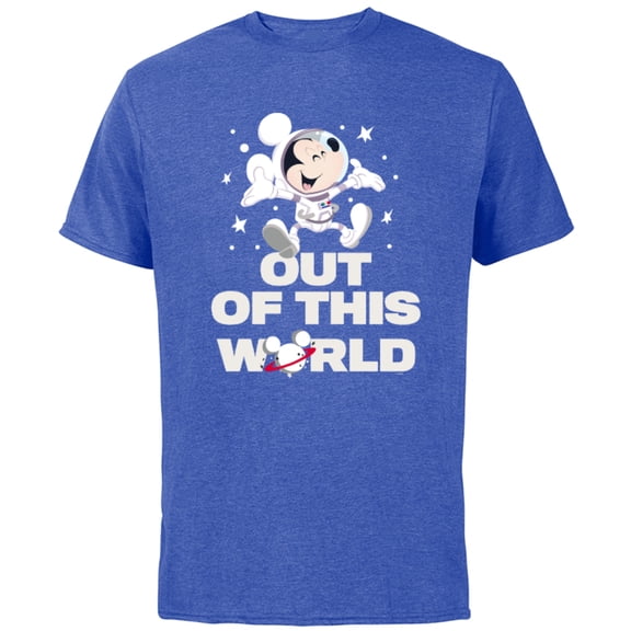 Disney Astronaut Mickey Mouse Out of This World - Short Sleeve Cotton T-Shirt for Adults - Customized-Royal Heather