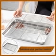 thumbnail image 3 of shiyou-Baking Sheet with Rack Set (1 Sheet + 1 Rack), Stainless Steel Cookie Sheet for Oven Baking, 16”x12” Baking Pan Tray with Cooling Rack, Non Toxic & Heavy Duty, Dishwasher Safe, 3 of 4