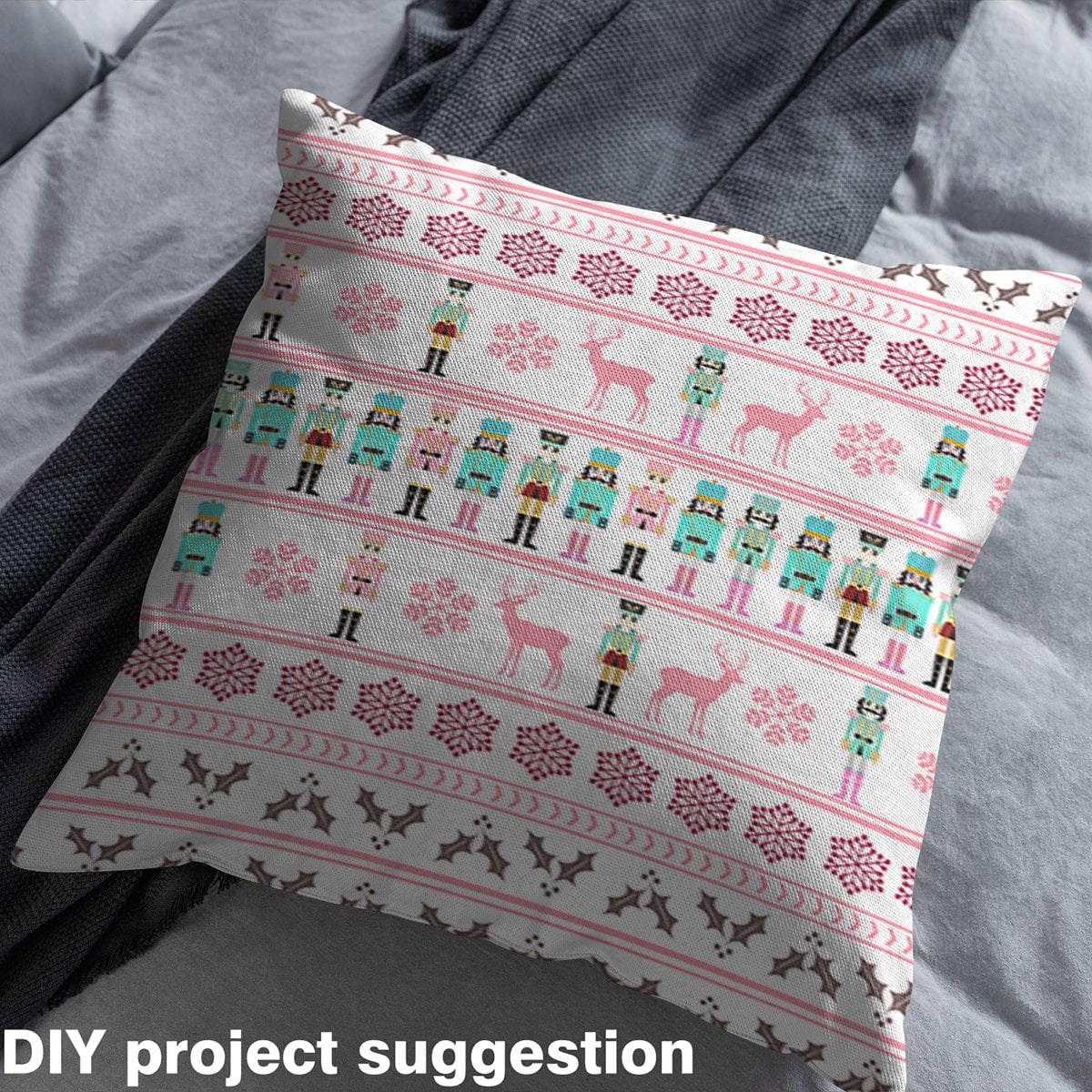 Castle Fairy Christmas Nutcracker Girl Fabric by the Yard 5 Yards,Animal Deer Fabric for Sewing,Happy New Year Home Decor Fabric by the Yard,Luxury Bedroom Decor