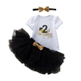 thumbnail image 3 of ZXLBBD Girls Baby 3 Piece Outfits Set Tutu Dress and Top with Headband First Birthday Party Soft Comfortable Toddler Clothes Sets,Black,Size 18 M-24 M, 3 of 3