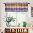 thumbnail image 5 of 3 Piece Kitchen Curtains and Valances Set Farmhouse Purple Brown Cafe Curtains 24 Inch Length Vintage Wooden Striped Valance & Tier Curtain for Living Room Bedroom Small Window 54"x18"+27"x24"*2, 5 of 6