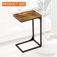 thumbnail image 7 of XF XINFENG C Shaped End Table - Small Side Table Sofa Bedside Table with Adjustable Feet & Sturdy Metal Frame for Living Room, Bedroom（2, Brown), 7 of 7