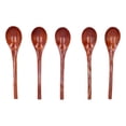 thumbnail image 1 of 5pcs Wooden Spoon Non Slip Slow Heat Conduction Table Spoon with Long Handle for Cooking Stirring Hot Soup, 1 of 8