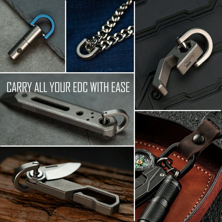 Outdoor Carabiner D-Ring Keychain Clip EDC Hook Buckle Titanium Alloy Key  Chain