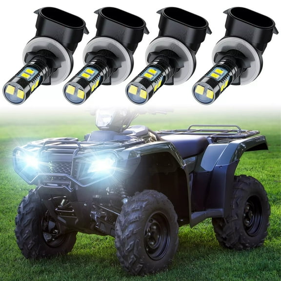 For Arctic Cat 400 500 650 700 High Low Beam Headlight LED Light Bulbs 6000K White 4Pcs