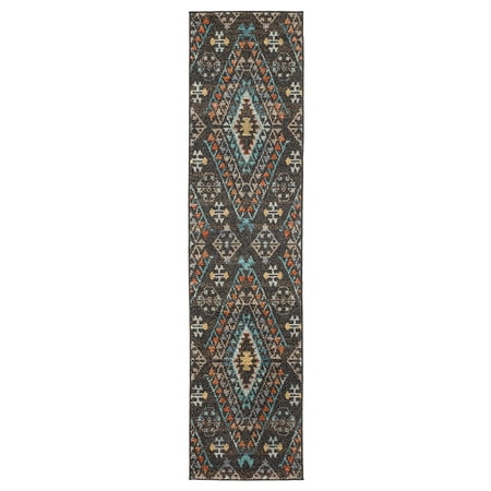 Mohawk Home Chippiparai Low Pile Latex Backed Stain and Fade Resistant Geometric Multi Indoor Area Rug, 1' 11" X 8'