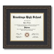 ArtToFrames 10x12 inch Diploma Frame - Framed in Grey and Black Frame with Black and Gold Mats, Comes with Regular Glass and Sawtooth Hanger for Wall Hanging (D-4448-10x12)