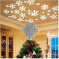 thumbnail image 4 of Estrella del adorno del árbol de Navidad Led con copos de nieve Proyector de luz Proyector superior del árbol Réplica de Navidad 1 pieza-plata, 4 of 5