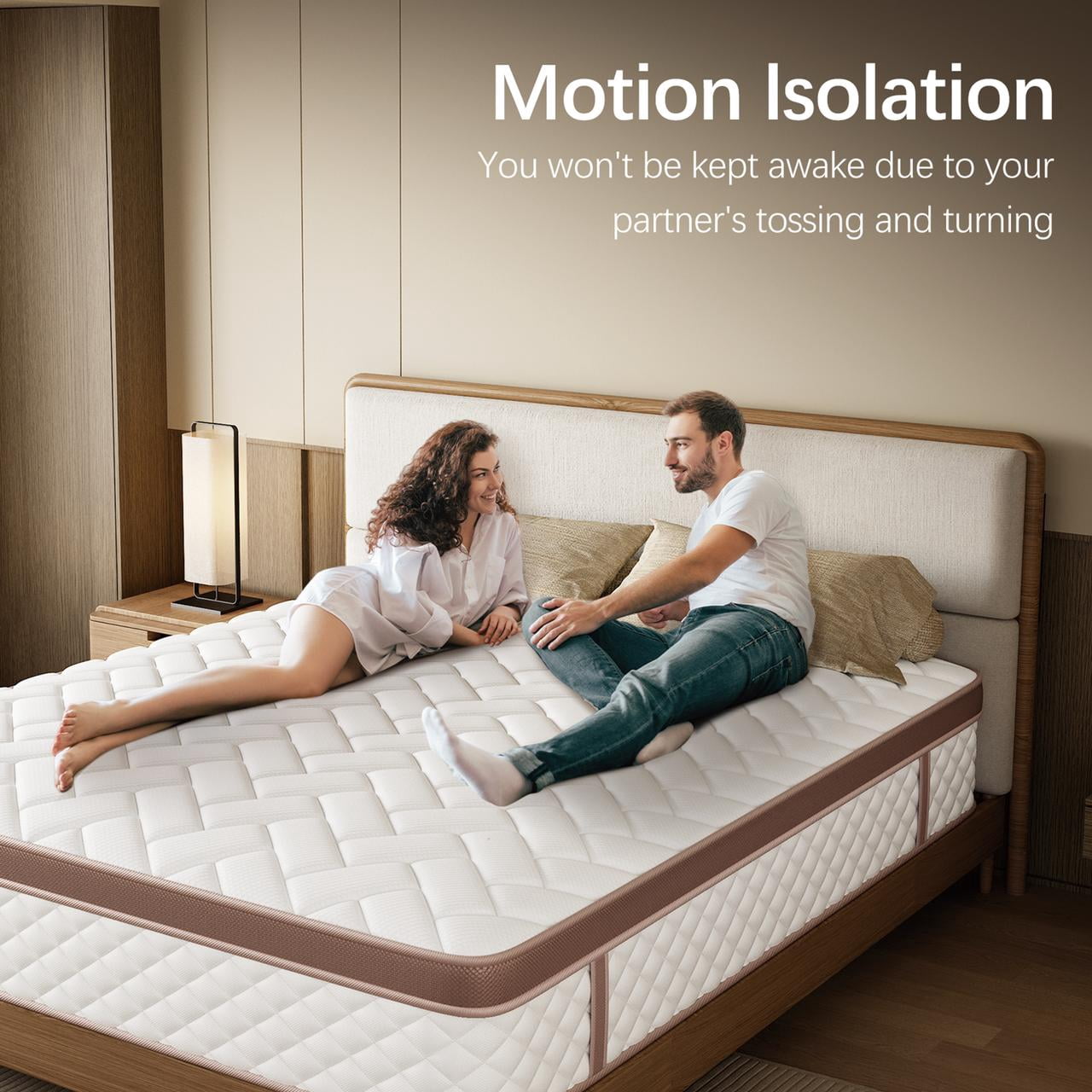 Mronae 14" Queen Size Mattress Cooling Gel Hybrid Memory Foam & Pocket Coils Bed in a Box,Medium Firm