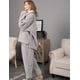 thumbnail image 3 of Conjuntos de pijamas para mujer, pijamas de mujer para estar en casa, cómodos, cálidos y suaves, conjuntos de ropa de dormir para mujer, pijamas suaves de vellón esponjoso para mujer, talla L, A, 3 of 4