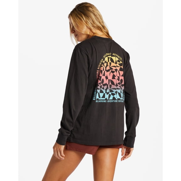 Billabong Women's A/Div Organic Soft Cotton Long Sleeve Tee T-Shirt (X-Small, Black Sands)