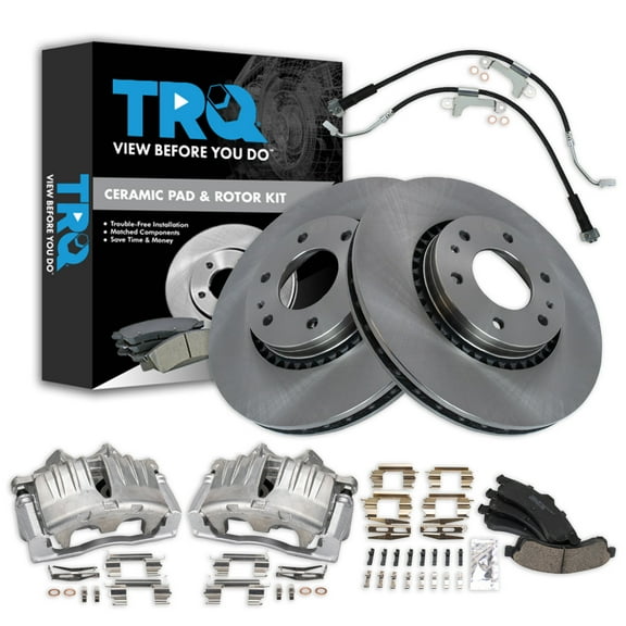 TRQ Front Brake Pad & Rotor Kit Fits Select 2002-2005 Buick Chevrolet GMC Isuzu Saab