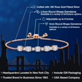 thumbnail image 2 of Gem Stone King 18K Rose Gold Plated Silver Lab Grown Diamond and White Created Sapphire Bracelet for Women | 2.70 Cttw | Gemstone April Birthstone | Round 5MM, 2 of 5