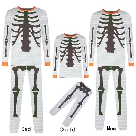 

Dadaria Matching Christmas Pajamas Family Outfit Round-Neck Long Sleeve Halloween Print Pyjama Set For Children Gray Kids 12T