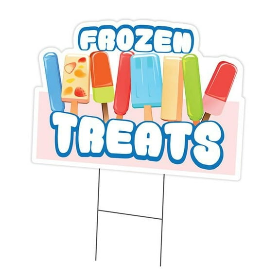 SignMission C-DC-1824-Frozen Treats19 18 x 24 in. Yard Sign & Stake - Frozen Treats