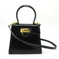 thumbnail image 1 of Pre-Owned Salvatore Ferragamo AQ-212193 Gancini Bag 2WAY Hand Bag Hand Bag Black... (Good), 1 of 13