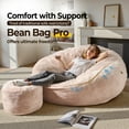 thumbnail image 5 of Ovios Oversized 5FT Bean Bag Chair with Ottoman, Memory Foam Filled Lounge Floor Chair for Adults, Comfy Bean Bag Sofa for Living Room, Bedroom, Dorm, Beige, 5 of 9