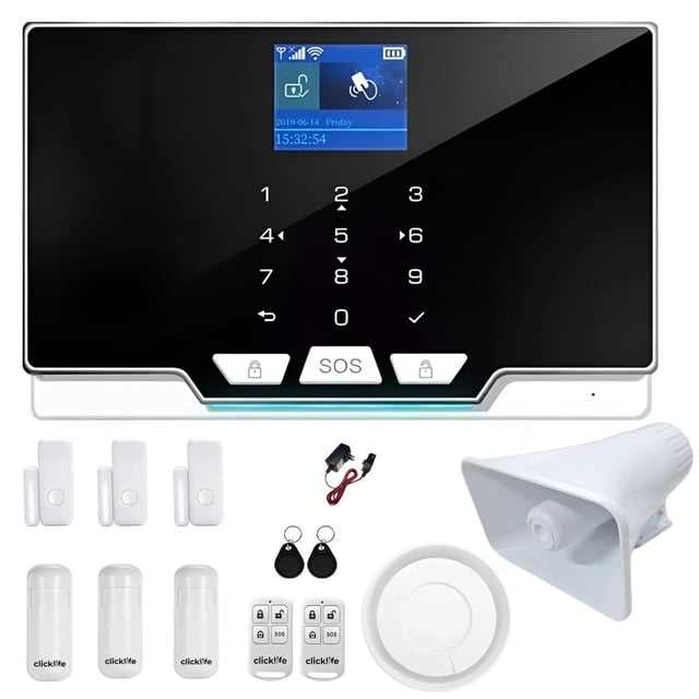Alarma para Casa y Negocio Clicklife gsm WiFi Kit6 con Sirena de 30 Watts
