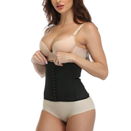 

Women s Waist Trainer Corset for Everyday Wear Steel Boned Tummy Control Body Shaper With Hook